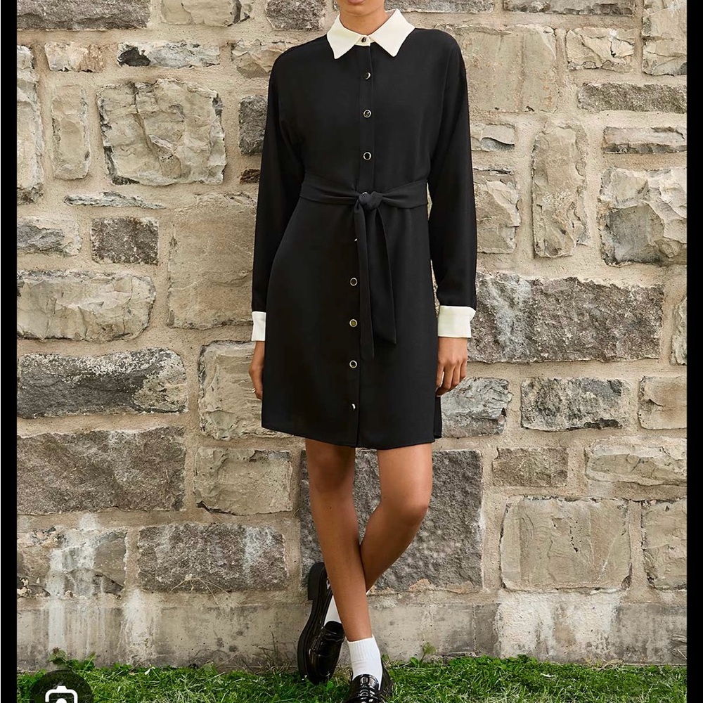 Elegant Black Shirt Dress